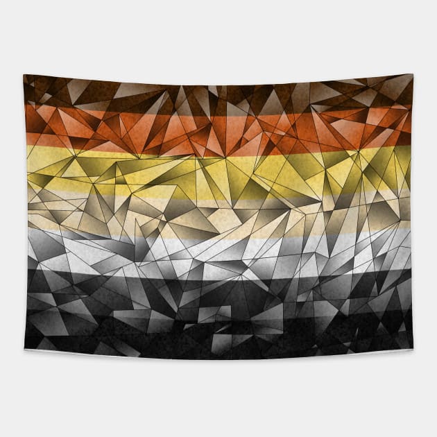 Abstract Fractal Triangles Gay Bear Pride Flag Pattern Tapestry by LiveLoudGraphics