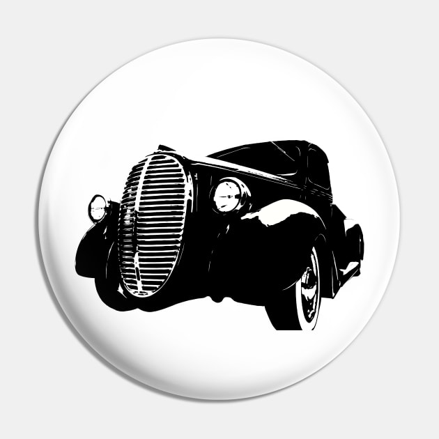 1938 Ford Pick Up B&W Pin by GrizzlyVisionStudio