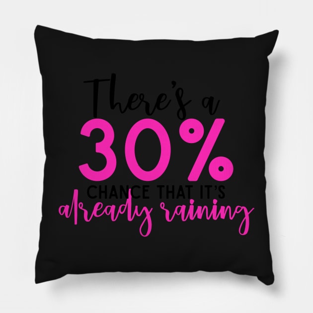 There’s a 30% Chance That It’s Already Raining Mean Girls Quote Pillow by Asilynn