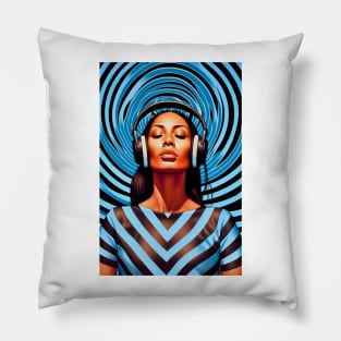 Op Art Music Lover Pacific Islander Woman Pacific Islanders Pillow