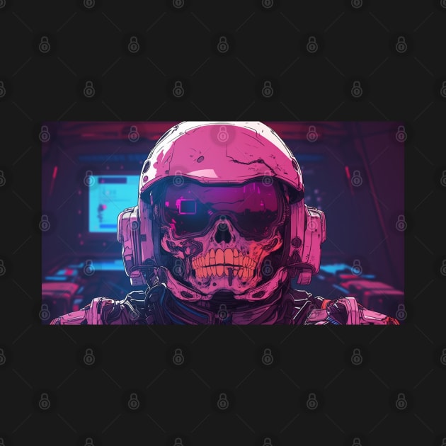 Cyberpunk Mech Pilot Skull by Nightarcade