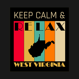 WEST VIRGINIA - US STATE MAP - KEEP CALM & RELAX T-Shirt