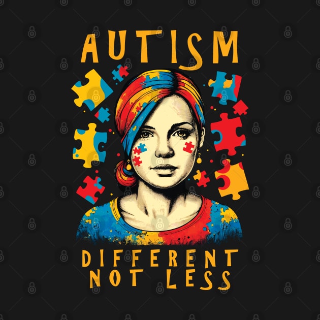 Different Not Less | Autism Awareness Positive Quote by TMBTM