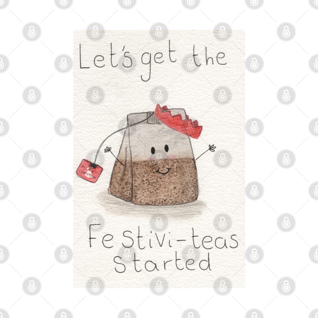 Let's get the festivi-teas started Christmas watercolour by Charlotsart