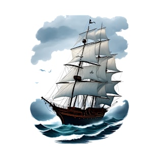 Halloween Spectral Voyages: The Ghostly Pirate Ship T-Shirt