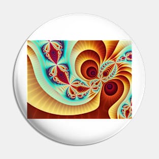 Colourful Fractal Abstract Pin