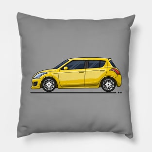 Yellow Hatchback Car Pillow