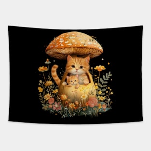 Cottagecore Aesthetic Cat Mysteries Tapestry