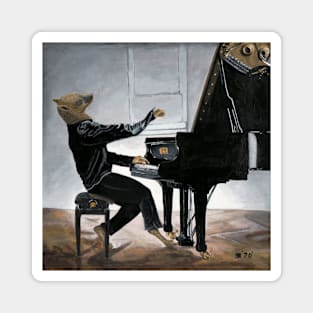 Hyena Pianists Fantasy Image Magnet