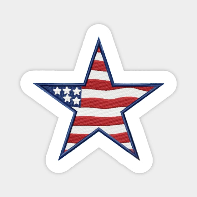 Embroidery American Star Magnet by anacarminda