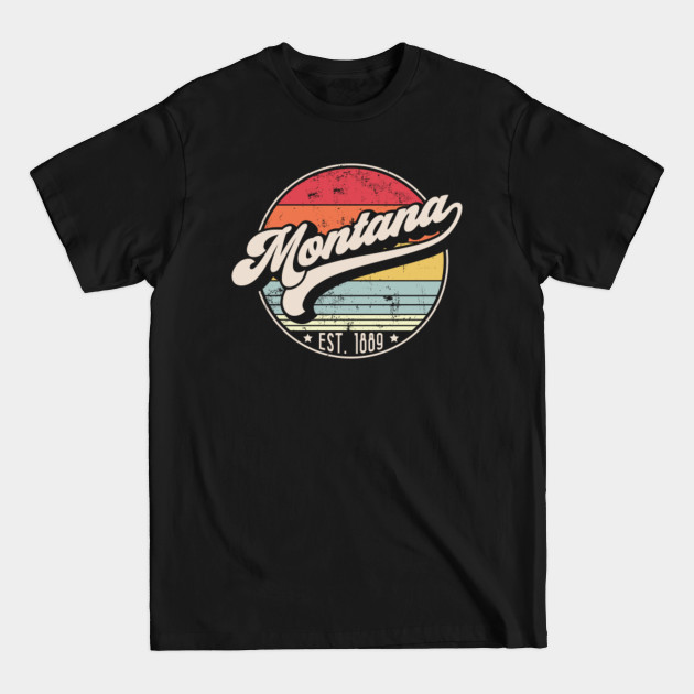 Discover Retro Vintage Montana Design Est. 1889, MT, State Pride - Vintage Montana - T-Shirt