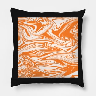 Swirls- Orange and White Pillow