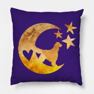English Springer Spaniel on a Half Moon with Stars Pillow