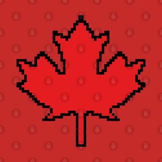 8-Bits Maple Leaf - Pixel Canada by GraphicBazaar