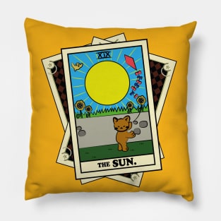 TAROT CARDS DECK | THE SUN. | FORTUNE CAT Pillow
