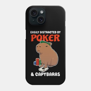 Easily Distracted by Poker and Capybaras Cartoon Phone Case