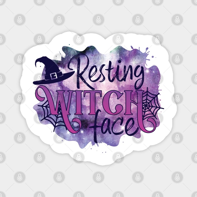 Resting witch face Halloween design Magnet by alcoshirts