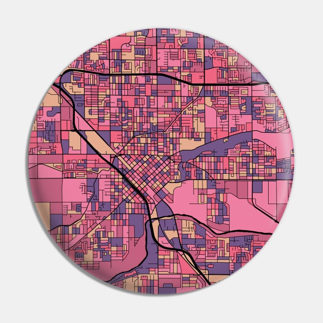 Modesto Map Pattern in Purple & Pink Pin by PatternMaps