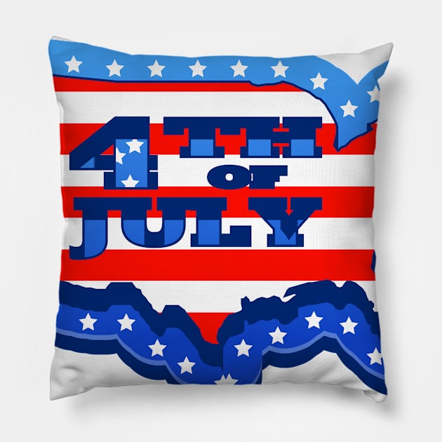 🔥 🇺🇸 4th of July Map 🇺🇸 🔥 Pillow by detallazos