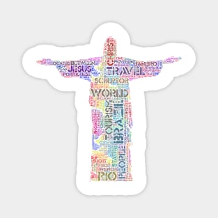 Brazil Christ Travel Text Word Cloud Magnet