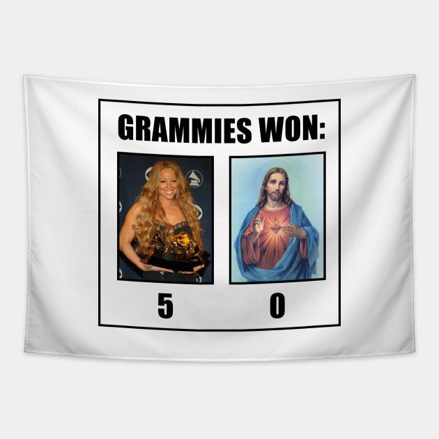 Mariah Grammies Won Vs Jesus Christ - Funny Meme Tapestry by Football from the Left