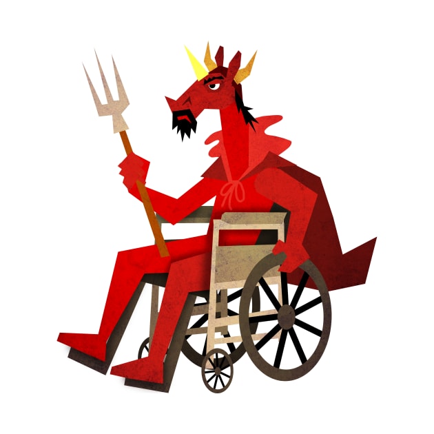 Devil Unicorn in Wheelchair by Thatssounicorny