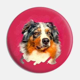 Australian Shepherd - Blue Merle Portrait Pin