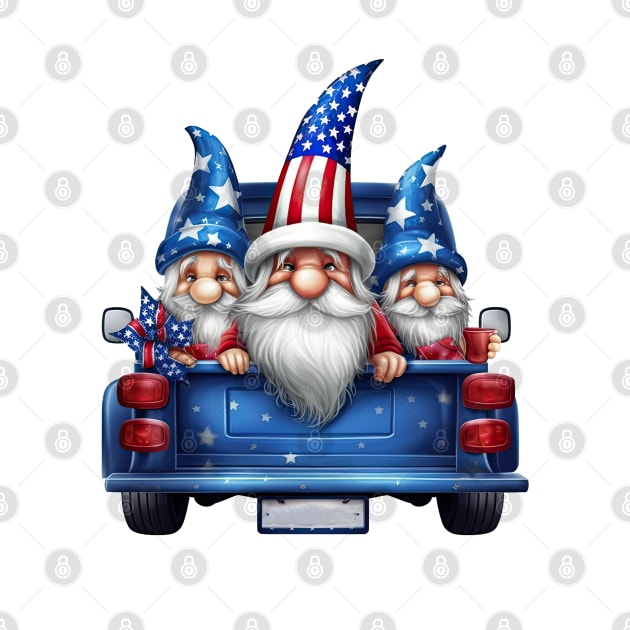 4th of July Gnomes on Truck by Chromatic Fusion Studio