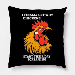 Chickens Screaming Pillow