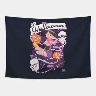 Flat Art Kouhai-Chan Witch Halloween 2021 Tapestry