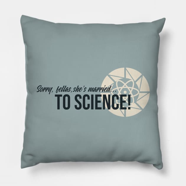 Married To Science (Retro Version) Pillow by fashionsforfans