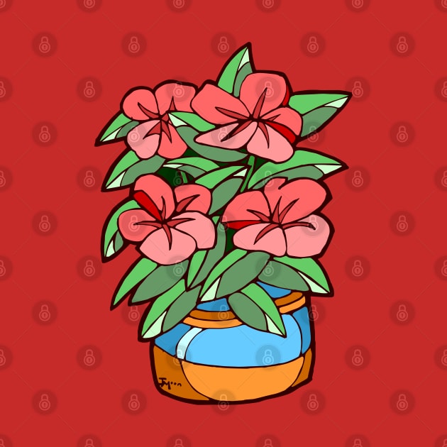 Flowering Potted Plant by Julia Moon