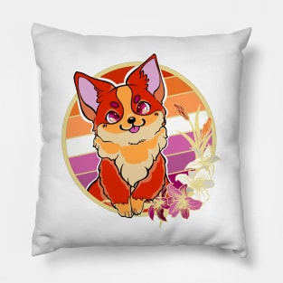 7 stripped Lesbian corgi Pillow