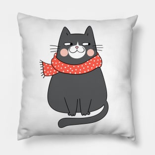 Cute Christmas Cat Design Pillow