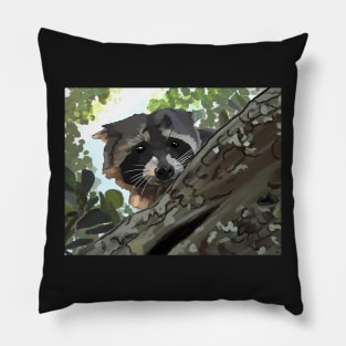 Peeking Baby Racoon Pillow