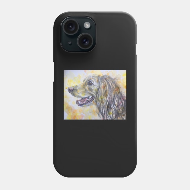 Cocker Spaniel , watercolour background Phone Case by Merlinsmates