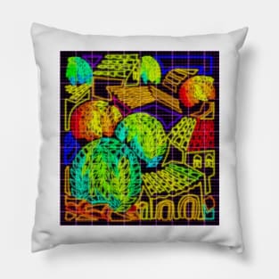 Neon Town Pillow