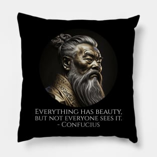 Everything has beauty, but not everyone sees it. - Confucius Pillow