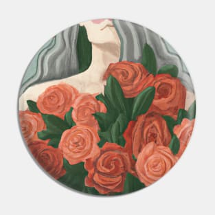 Women with Flowers Pin