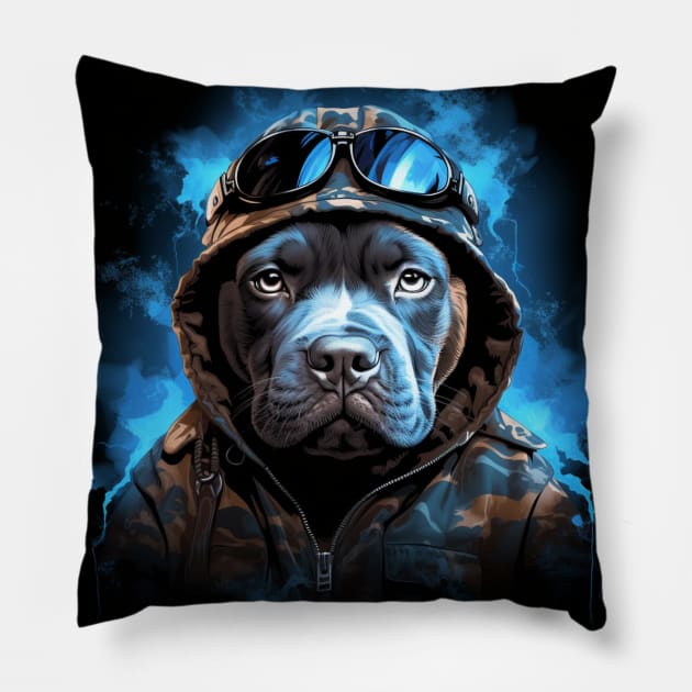 American Bully Warrior Pillow by Enchanted Reverie