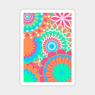 Mandalas allover orange mint blue pink Magnet