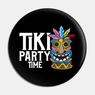 Adorable & Cute Tiki Party Time Island Luau Themed Pin