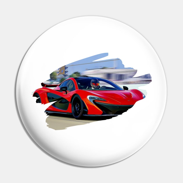 McLaren P1 Art Print Pin by Auto-Prints