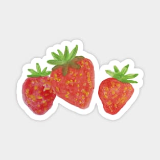 watercolour red strawberry watercolor strawberries food healthy fruits yummy Magnet