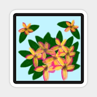 Yellow Frangipani flower pattern Magnet