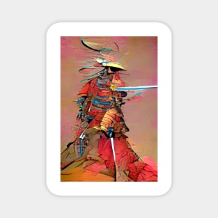 Abstract Japanese Samurai Magnet