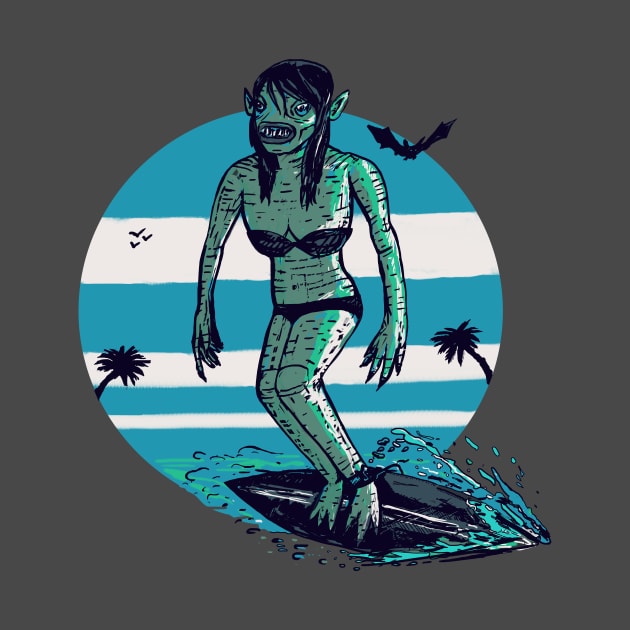 Surfer from the Black Lagoon by Pixelmania