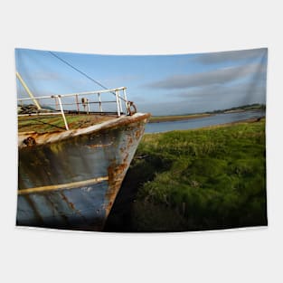 Trawler moored at Glencaple near Dumfries, Scotland Tapestry