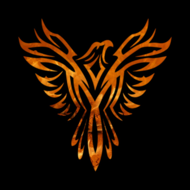 Red Orange Flames Phoenix Mythical Bird Rising Born Again