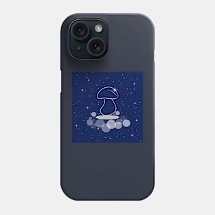 mushroom, plant, food, nature, illustration, night, technology, light, shine, beautiful, style, stylish, universe, cosmos, galaxy, Phone Case